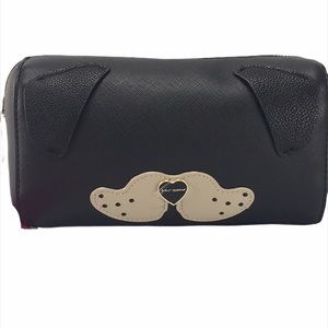 Betsey Johnson Puppy Dog Cosmetic Bag Black